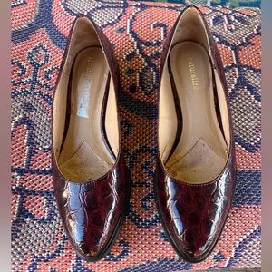 Naturalizer Bengol Women's Size 7M Red/Black Croc Pointy Flat!